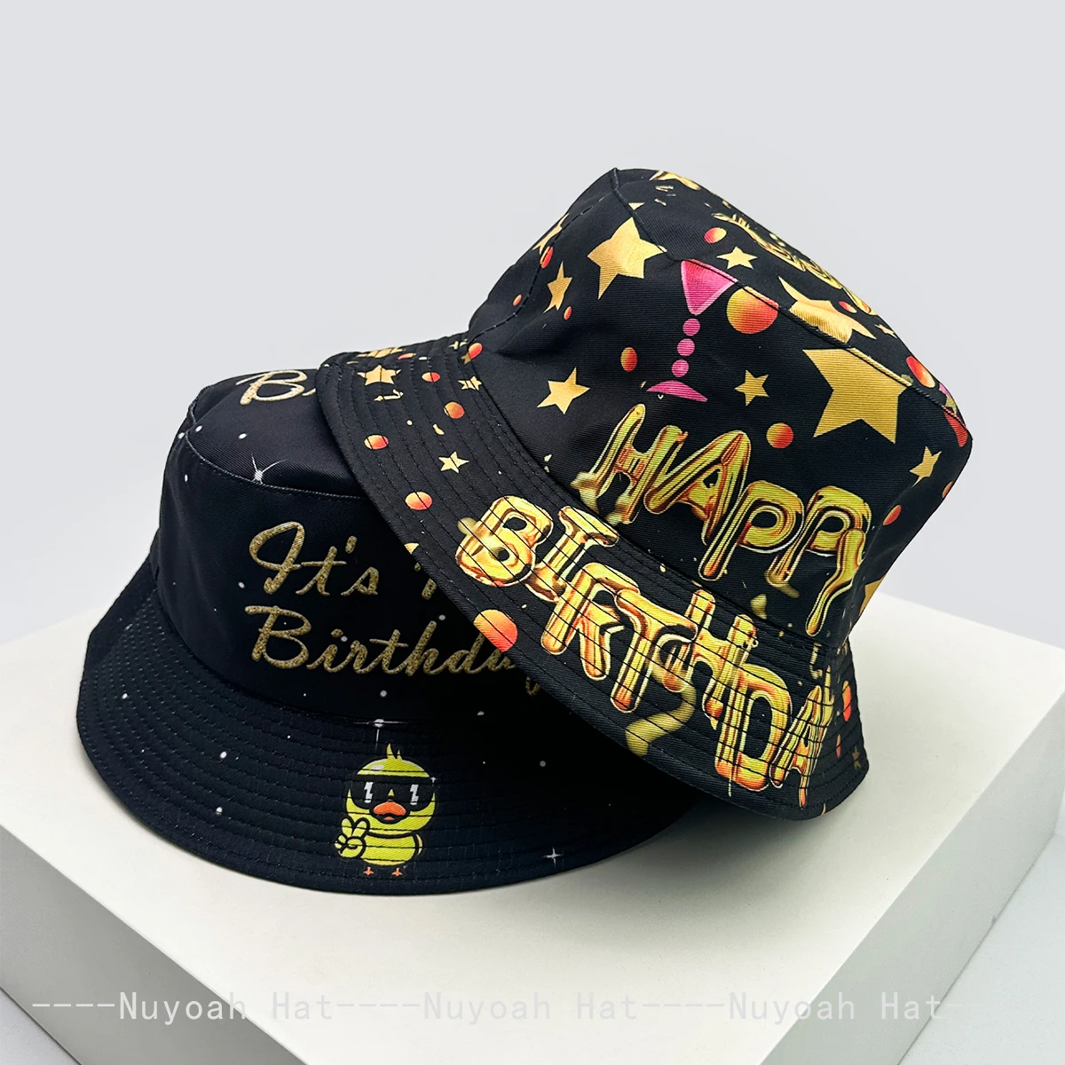 New Unisex Personal Print Letter Birthday Bucket Hats Sunshade