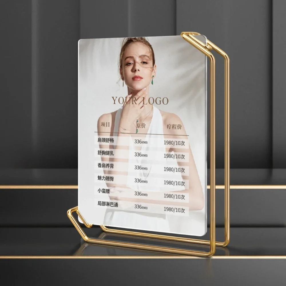 Акриловая фоторамка, подставка для вывесок, 6, 8 дюймов, A4 меню, бумажная прайс-лист, рамка для постера, металлическая подставка для фотографий, подарок для ребенка на свадьбу