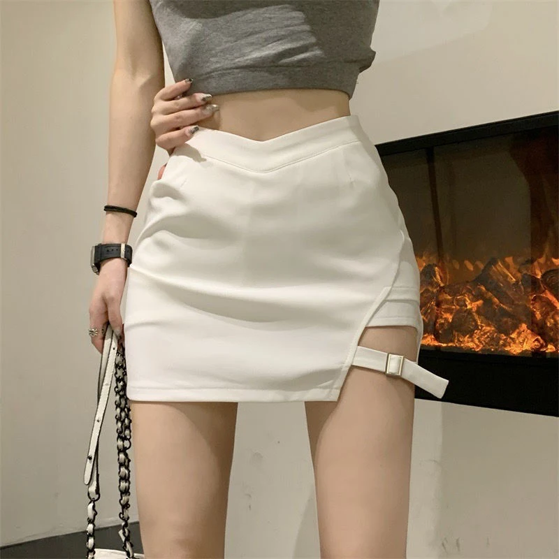 韓国KINDAME Volume-UpHigh-WaistSemiBootcut Fashion Korean High Wiast Office Skirt Oversized 2024 Women