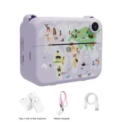 Instant Print Kids Camera - Fun Birthday & Christmas Gift for Ages 3-10 with 3 Rolls of Print Paper (PURPLE)