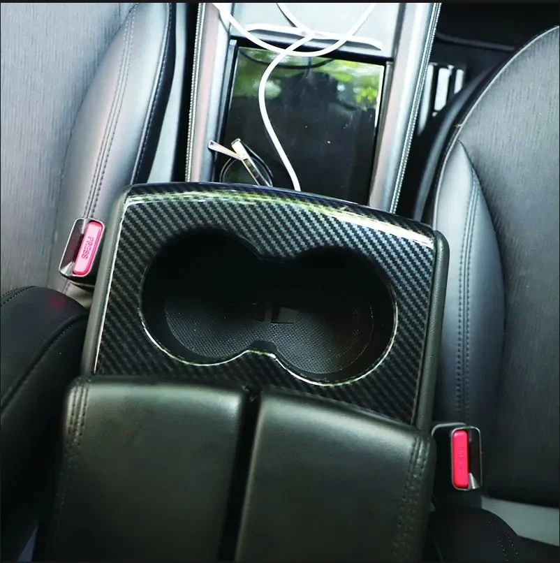 탄소 섬유 접착제 스티커 센터 콘솔 스티어링 휠 트림 스위치 보호대 장식, 테슬라 모델 S 2014-2019 용 자동차 액세서리