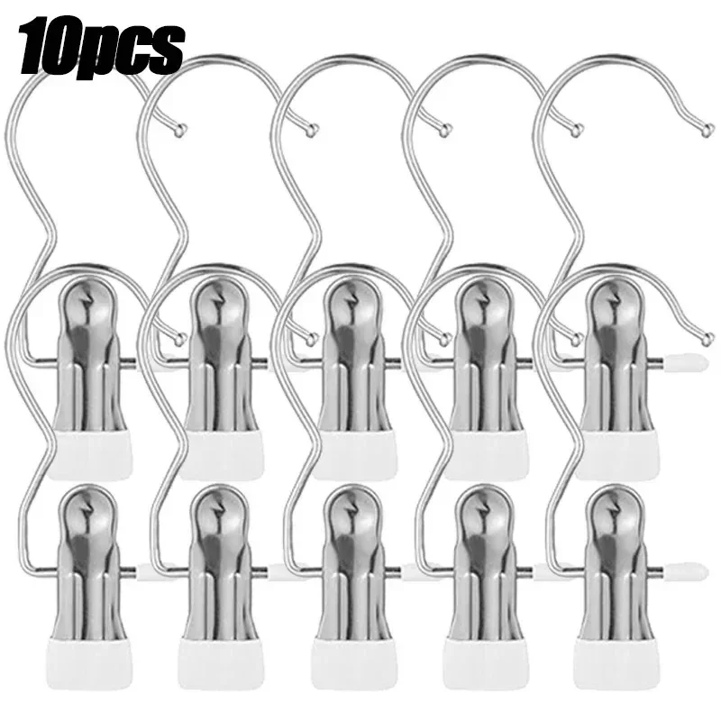thumbnail image 1 of Ganchos para ropa Pinzas para ropa de acero inoxidable Pinzas para ropa Pinzas para ropa Perchas para pantalones Perchas para armario Perchas de almacenamiento portátiles, 1 of 5