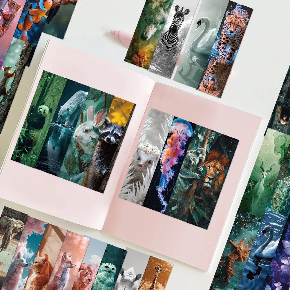 Wandering Stars Series Paper Bookmark Forest Animals Bright Starry Sky Book Holder Message Card Gift Stationery Material 30Pcs