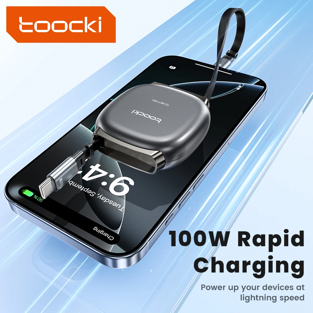 Toocki 100W Fast Charge Retractable USB C Cable