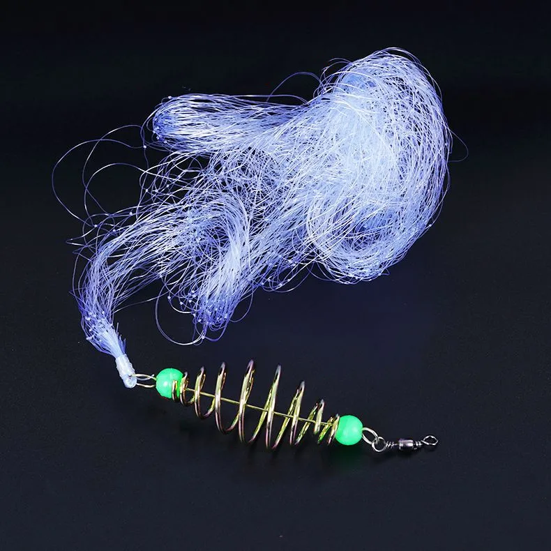 Fishing Net Trap Mesh Luminous Bead Netting Sea Fish Net Tackle Design Copper Shoal Cast Gill Feeder For Fishing Trap Fishing