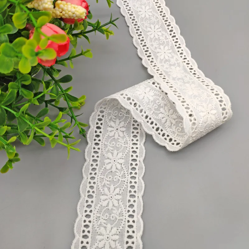 Lace Ribbon Lace Sewing Supplies Lace Sewing Accessories 2Meters/Lot 45mm Hollow Out Floral Embroidered DIY Apparel Sewing Fabric Tape Crafts Handmade