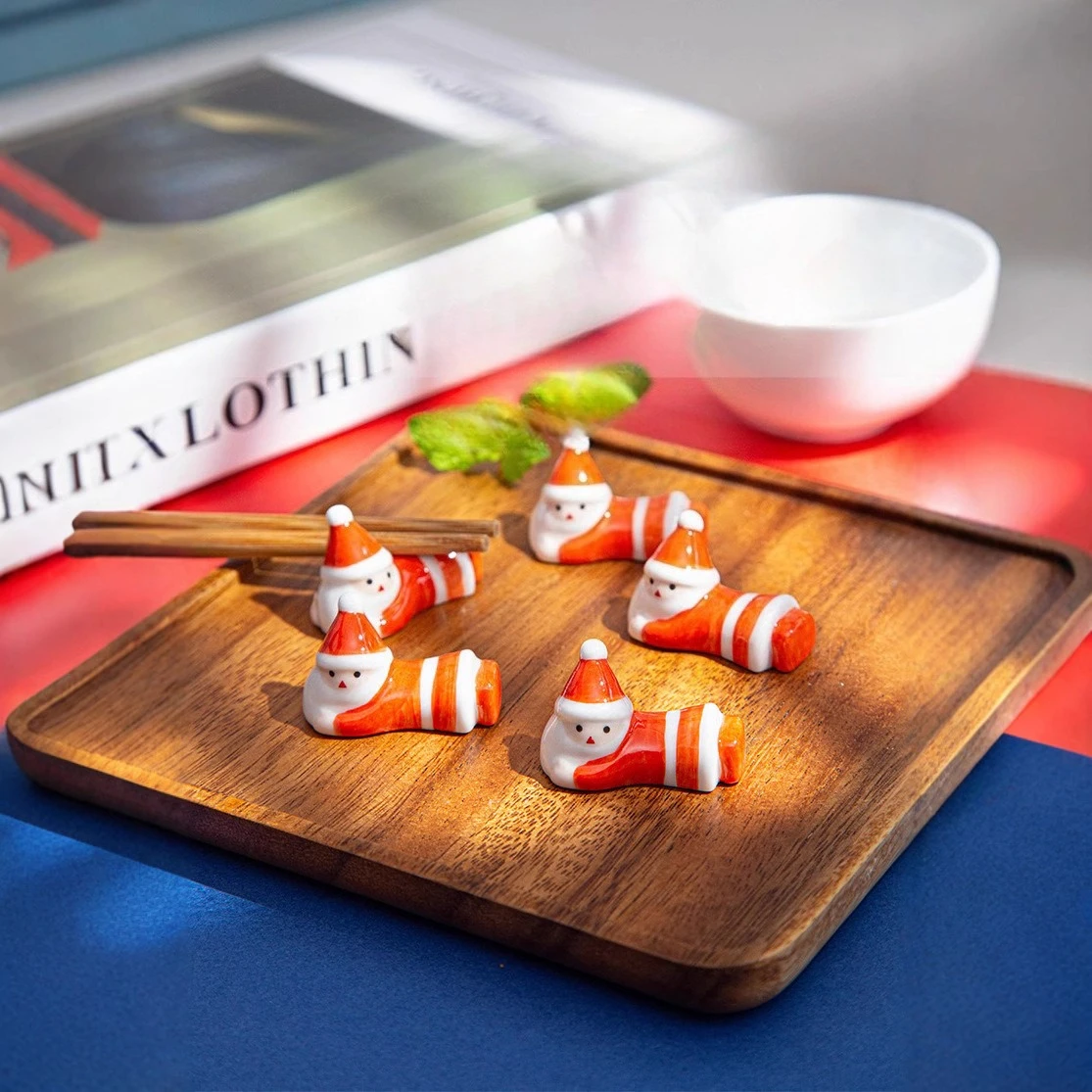 Chopstick Rest Ceramic Decorative Holder Rack Spoon Fork Kitchen Tools Tableware Accessories Christmas Decoration