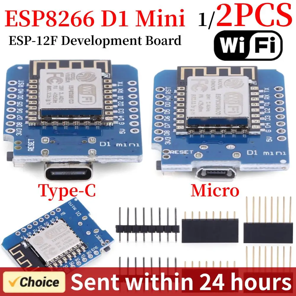 1-2PCS-ESP-12F-ESP8266-D1-Mini-Nodemcu-Lua-Micro-Type-c-WeMos-WLAN-WIFI ...