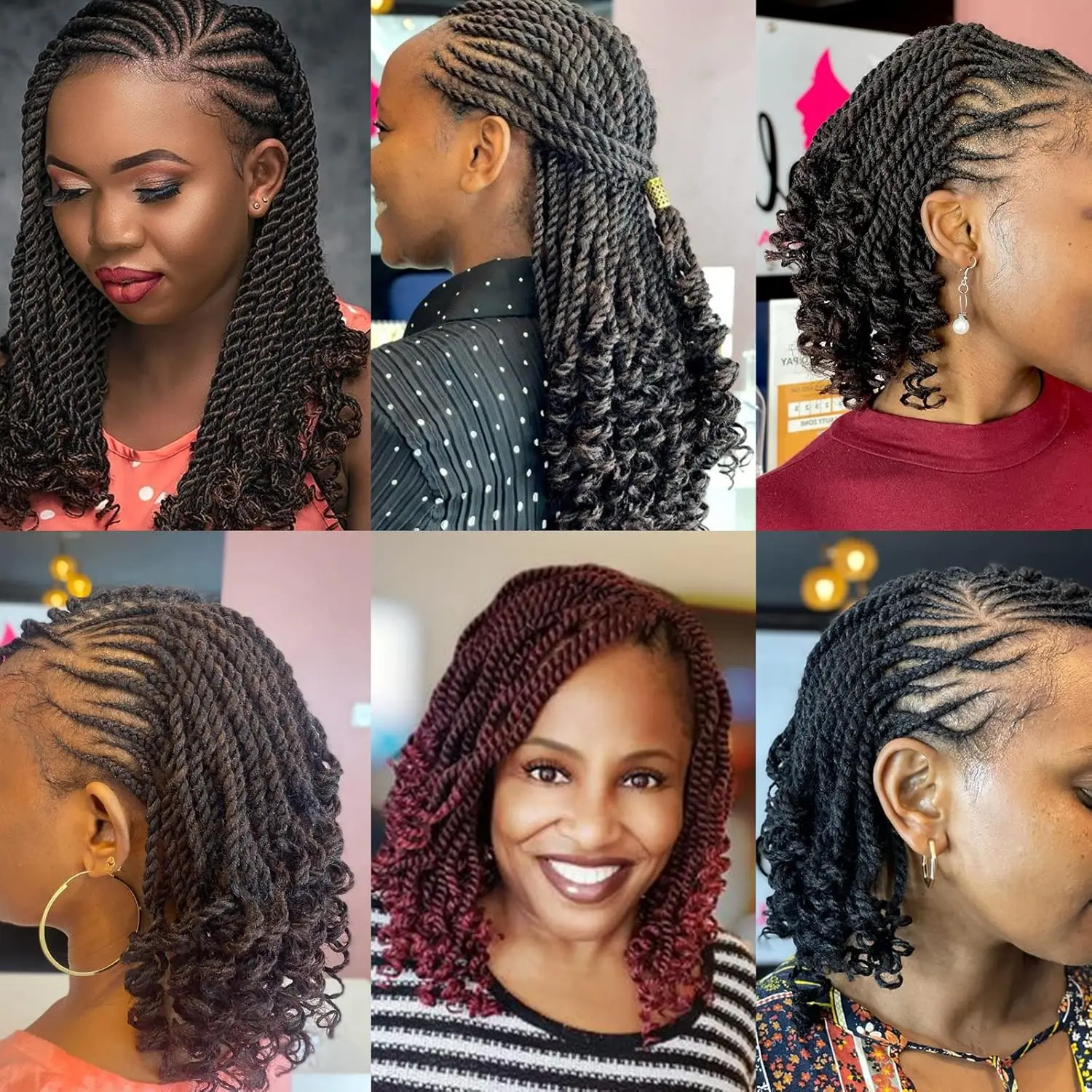 Capelli all'uncinetto twist senegalesi ondulati da 8/12 pollici Pre-loop Passion Twist Capelli all'uncinetto con estremità ricci Havana sintetica - immagine 6