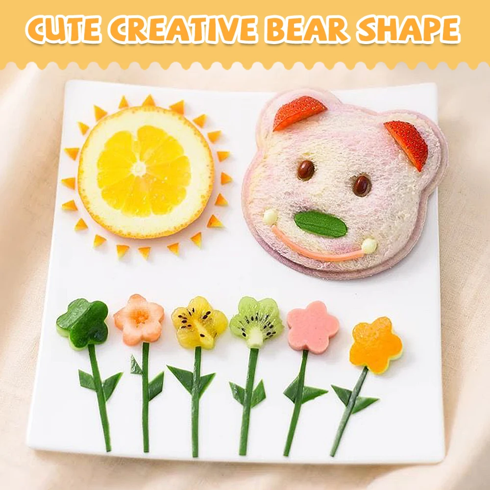 Description Picture 4 of itemSandwich Mould Bear Mini Cartoon Cute Bear Rabbit Car Sandwich Sealer Kids Bento Lunch Mold Cookie Cutter Baking Pastry Tools