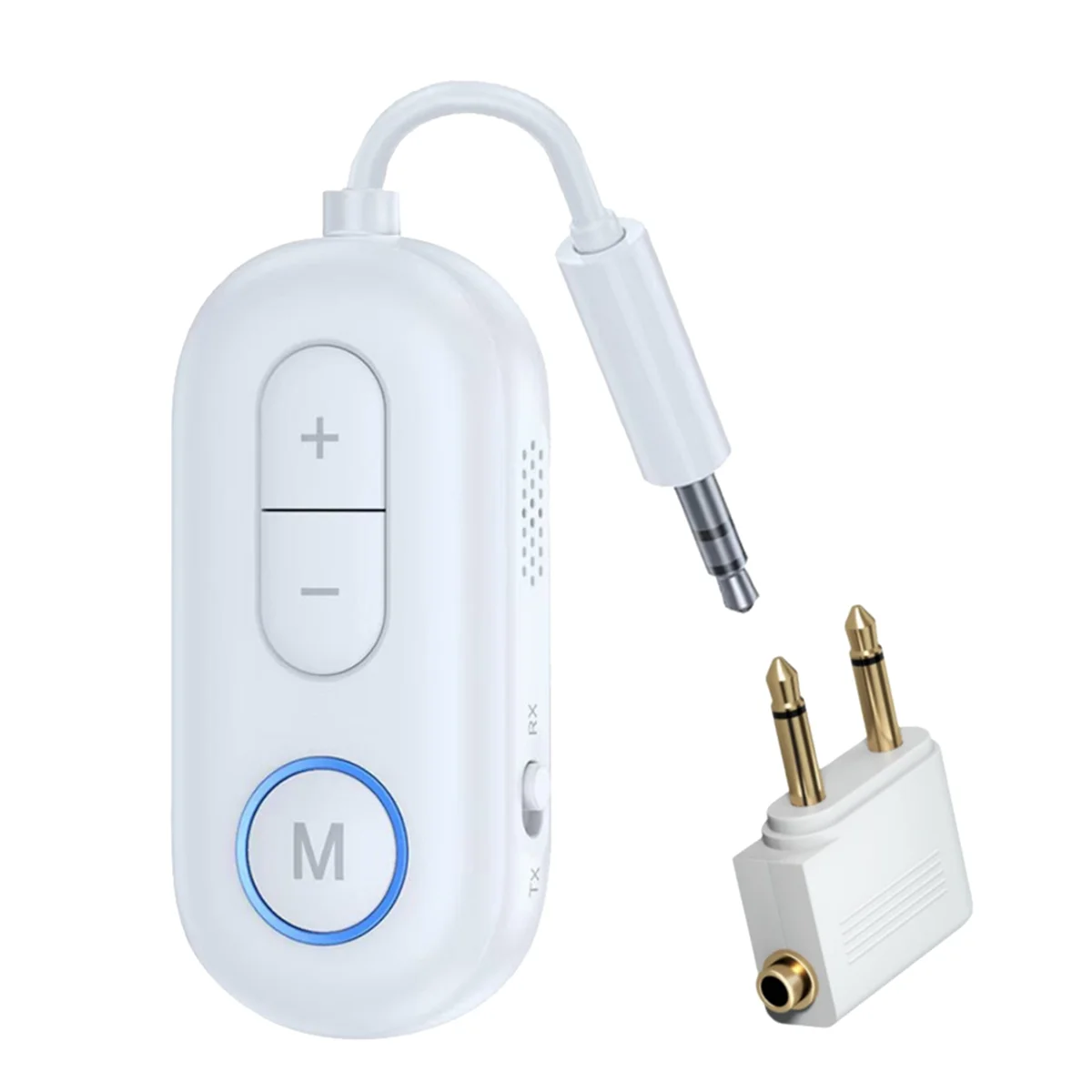 Bluetooth 5.4 Audio Transmitter Receiver 3.5MM AUX Hifi Stereo Adapter with Mic for Car Airplane TV PC Speaker