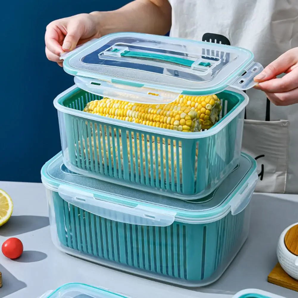 Fresh Vegetable/Fruit Storage Containers with Drain Basket 1