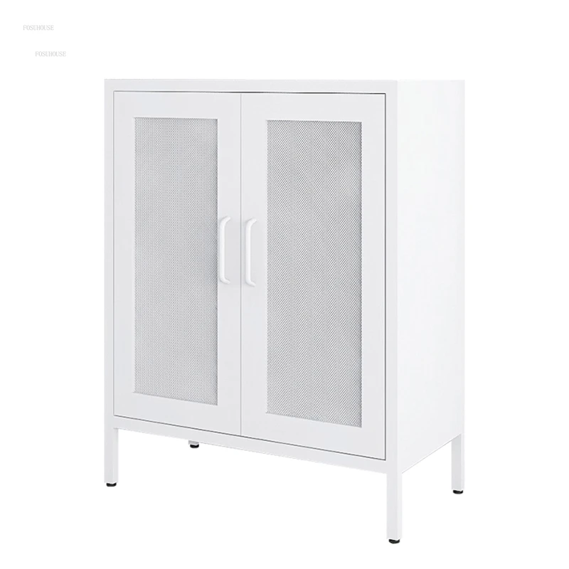 Modern Wrought Iron Sideboard Wine Tea Cabinet Simple Living Room Storage Cabinet Kitchen Storage Tableware Home Display
