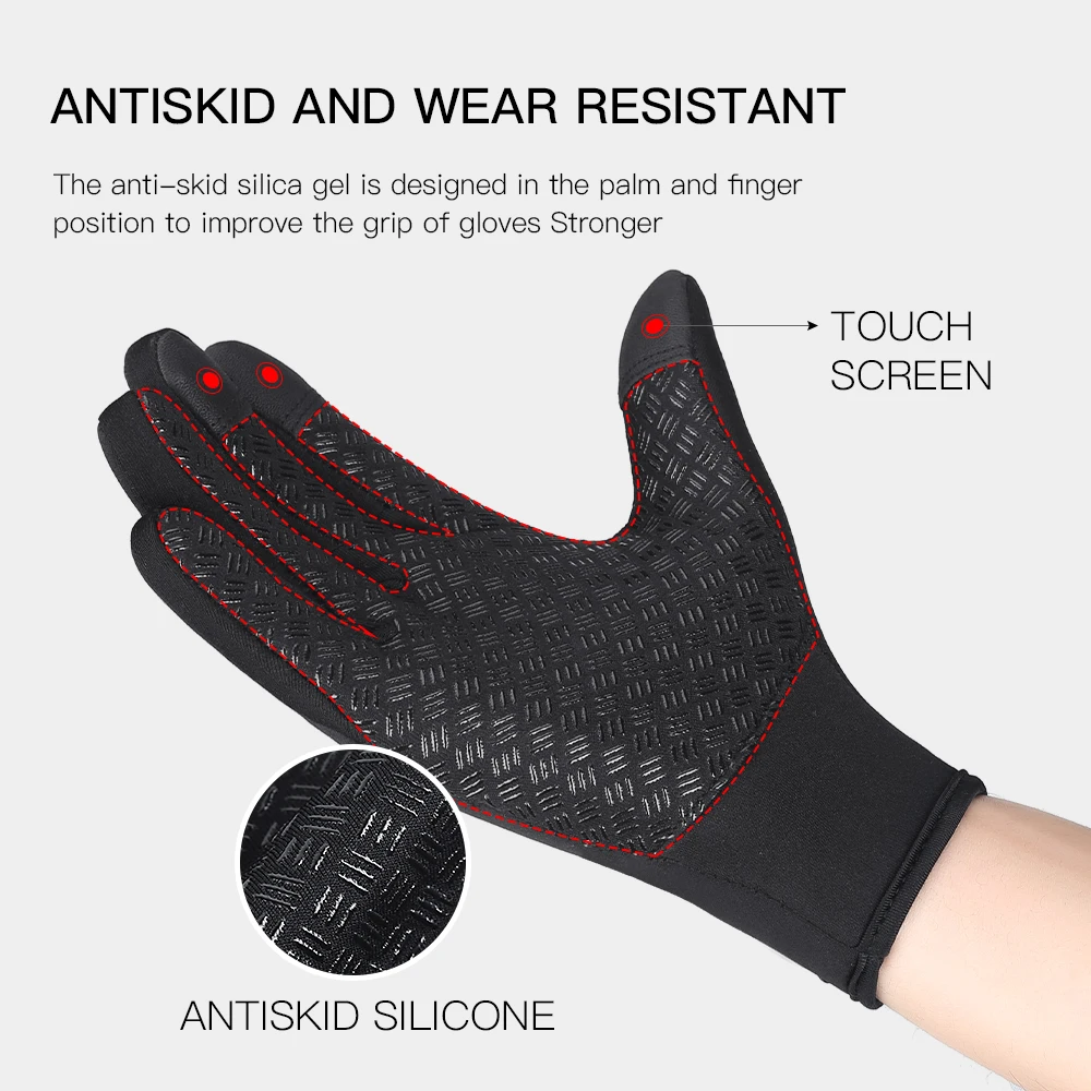 WinterThermal Cycling Gloves Bicycle Warm Touchscreen Full Finger Glove Waterproof Outdoor Bike Skiing Fishing Motorcycle Riding 3
