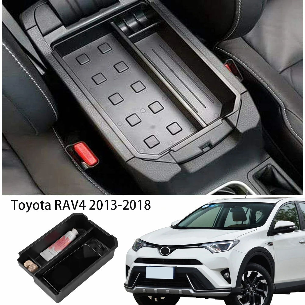 ABS Center Console Armrest Storage Box Tray For Toyota RAV4 2013-2018