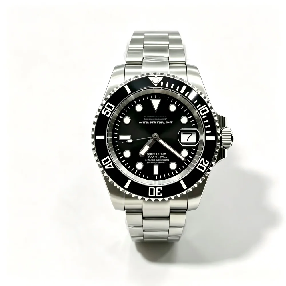 Luminous Green Silver & Rose Gold Watch Hands with Gun Metal Finish