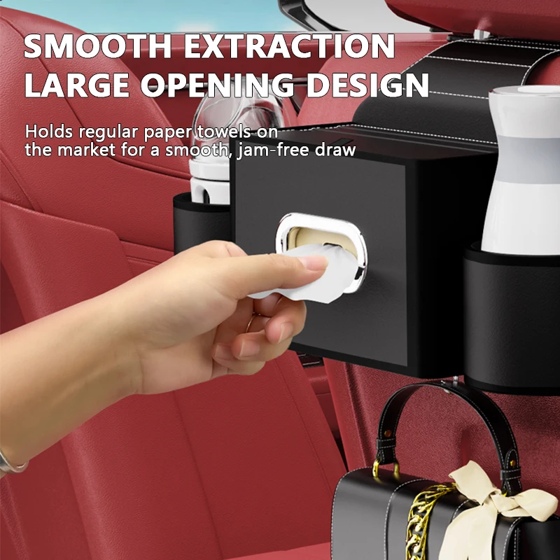Car Seat Back Bag for Baby Drink Holder Tissue Storage Box Mommy Bag Hanging Hook Phone Holder for Rear Seat Kids Watching Movie
