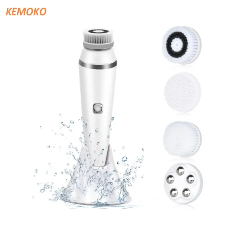 

Electric Facial Cleansing Brush 4 Head Silicone Rotating Face Tightening Exfoliating Cleansing Sonic Massager Kit face Skin Care