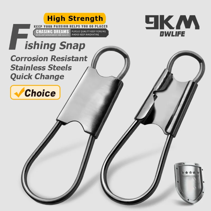 Fishing Interlock Snaps Stainless Steel Safety Snap Fishing Clip Saltwater Freshwater Quick Change Fast Clip Connector 50~200Pcs fishing snaps