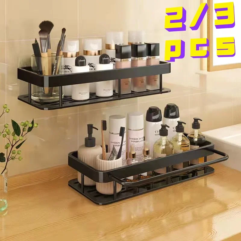 Kitchen Shelf Space Aluminum Drill-Free Storage Shelf Spices Cleaning Tools Storage Placement Kitchen Accessories kitchen storage rack kitchen organizer spice storage shelf kitchen organizer rack