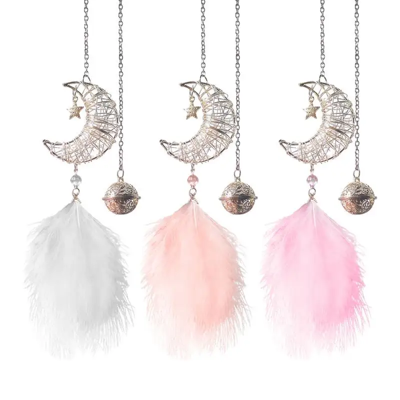 Cute Car Mirror Hang Accessories Moon Dream Catcher Rearview Mirror Pendant Traditional