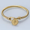 Trendy Charm Cuff Tie Knot Bracelets U Bangles for Women Gold Color 316L Stainless Steel Wire Thin Simple Bangles Jewelry 2