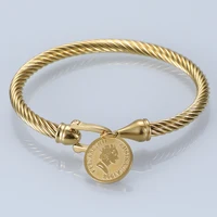 Trendy Charm Cuff Tie Knot Bracelets U Bangles for Women Gold Color 316L Stainless Steel Wire Thin Simple Bangles Jewelry 2