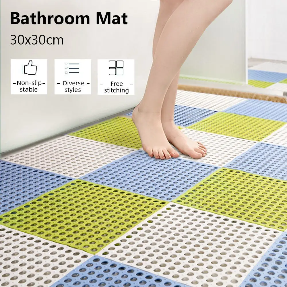 

PVC Non-slip Bath Mats Bathroom Carpet Mesh Soft Plastic Non-slip Mat Foot Massage Toilet Splicing Ground Mat Shower Mat