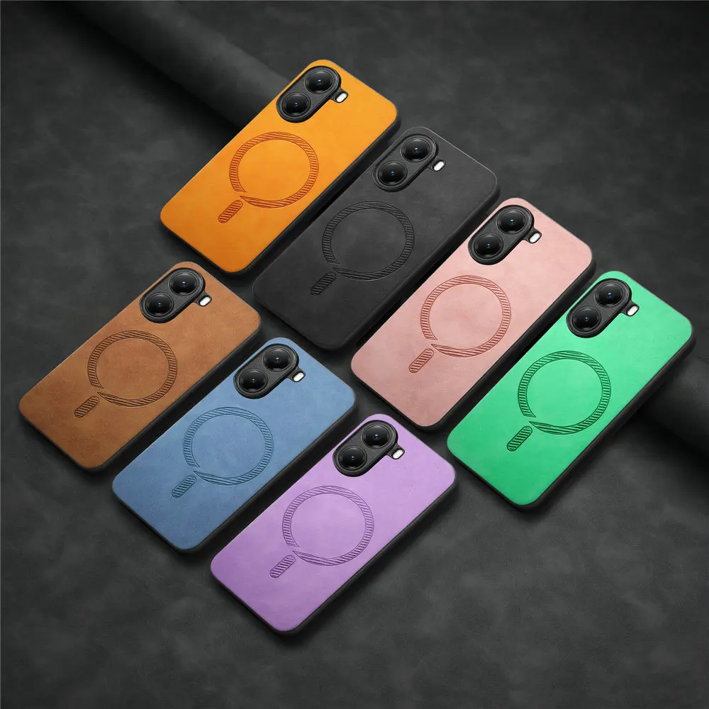 Luxury Leather Back Cover with Wireless Charging Compatibility