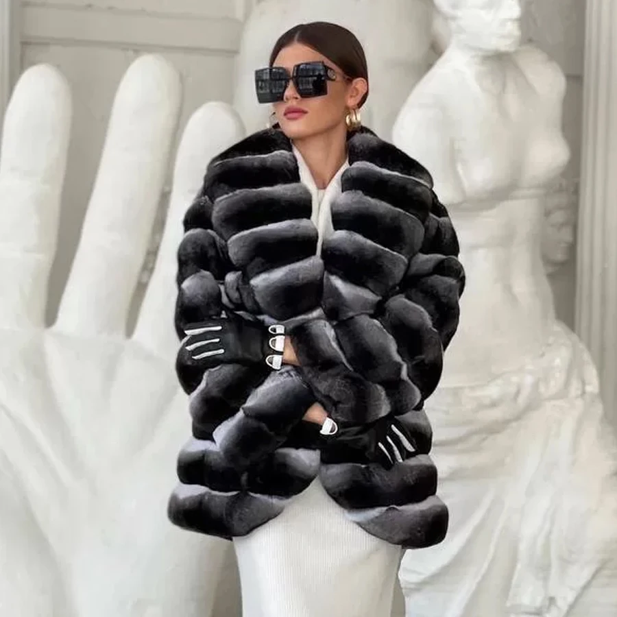 

Real Rabbit Fur Coat Women Winter Clothes Women Natural Rex Rabbit Fur Jacket New Style Fashion