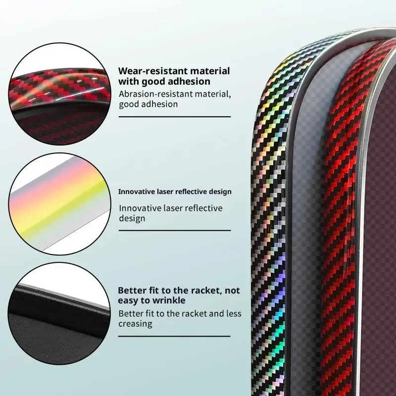 레이저 피클볼 패들 보호 테이프-패들 헤드 엣지 가드-라켓 엣지 보호 테이프-완벽하게 곡선된 엣지에 맞는 레이저 테이프