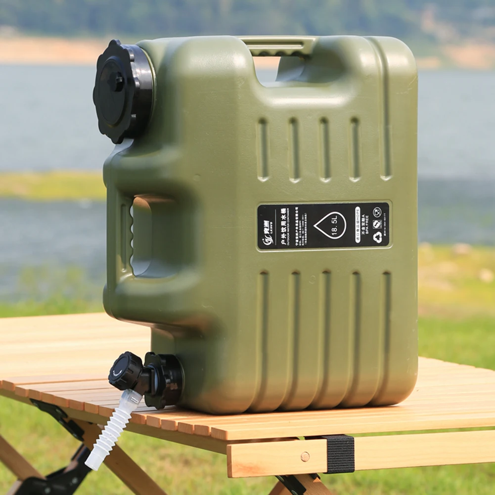 18.5L 식수 용기 캠핑 낚시 피크닉 하이킹을위한 분리형 수도꼭지가있는 대용량 휴대용 캠프 워터 백