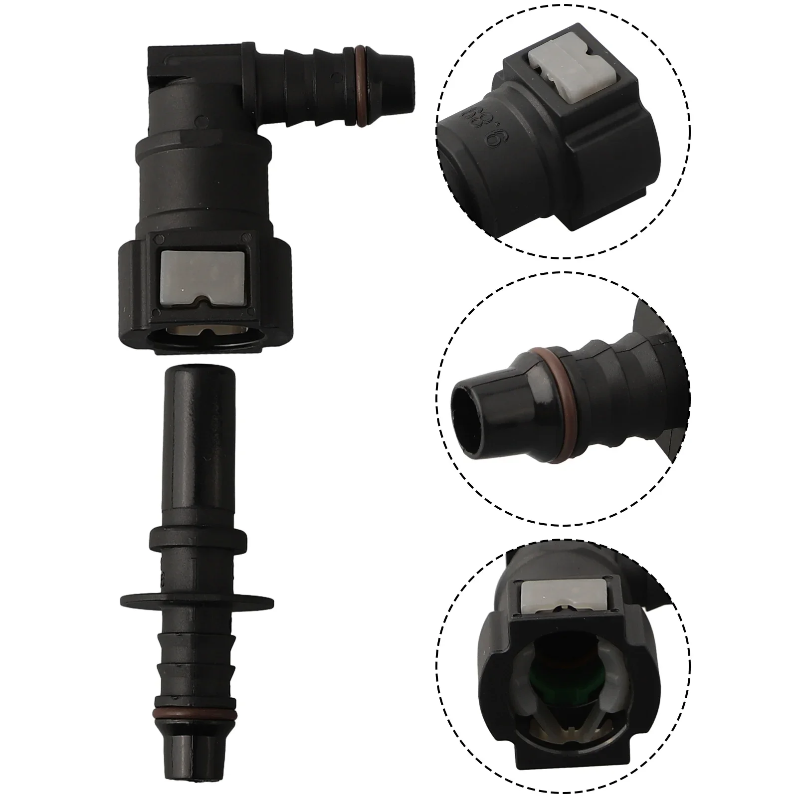 

Fuel Line Hose Release Connector 1 Set 90 Deg Elbow Fuel Line Hose Coupler Hose ID 8mm Quick Release Connector Practical Useful