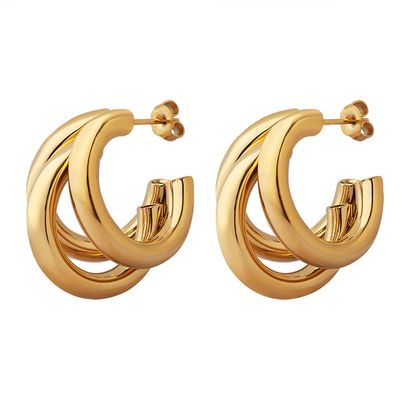 ◇Hei◇ jingle one-touch earring [正規品/関税込] 2022 Popular Tarnish Free Stainless Steel Chunky Stud