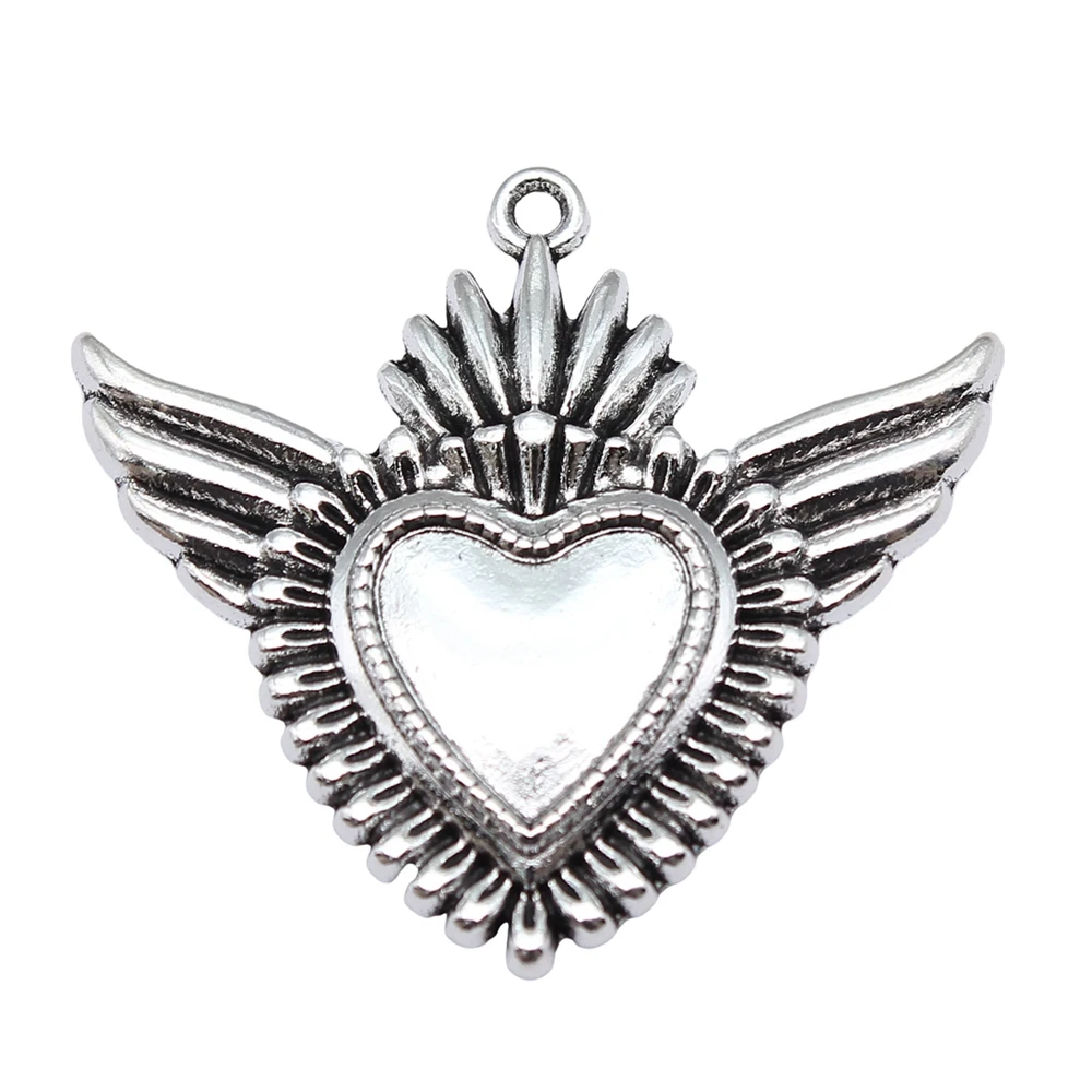 

Готические крылья, сердца, Подвески для изготовления ювелирных изделий, античное серебро, цвет 1,42x1,57 дюйма, 10 шт./партия, 36x40 мм