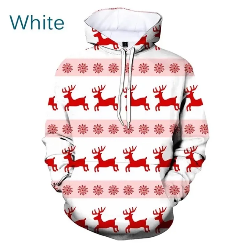 thumbnail image 1 of Sudadera con capucha con estampado de copos de nieve y renos de Feliz Navidad para hombres y mujeres, sudadera con capucha holgada de gran tamaño con estampado 3D para hombres, 1 of 5