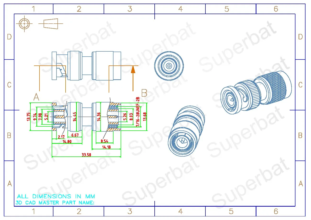 BNC to TNC RF Coaxial Connector Adapter for Electronic Components