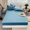 Double Bed Sheets Couple Elastic Fitted Sheet  Microfiber  Ultra-Soft Hotel Luxury Mattresses cover Queen single king Size 5
