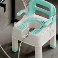 Non-Slip Shower Stool, Indoor Odor-Resistant Seat, Toilet Chair with Backrest, Armrests for Elderly Aid, Comfort Stool 2