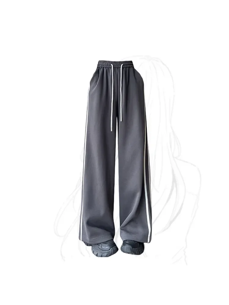 

Women's Baggy Grey Sweatpants Harajuku Jogger Streetwear 90s Fashion High Waist Y2k 2000s Pants Vintage Wide Leg Trouser Clothes