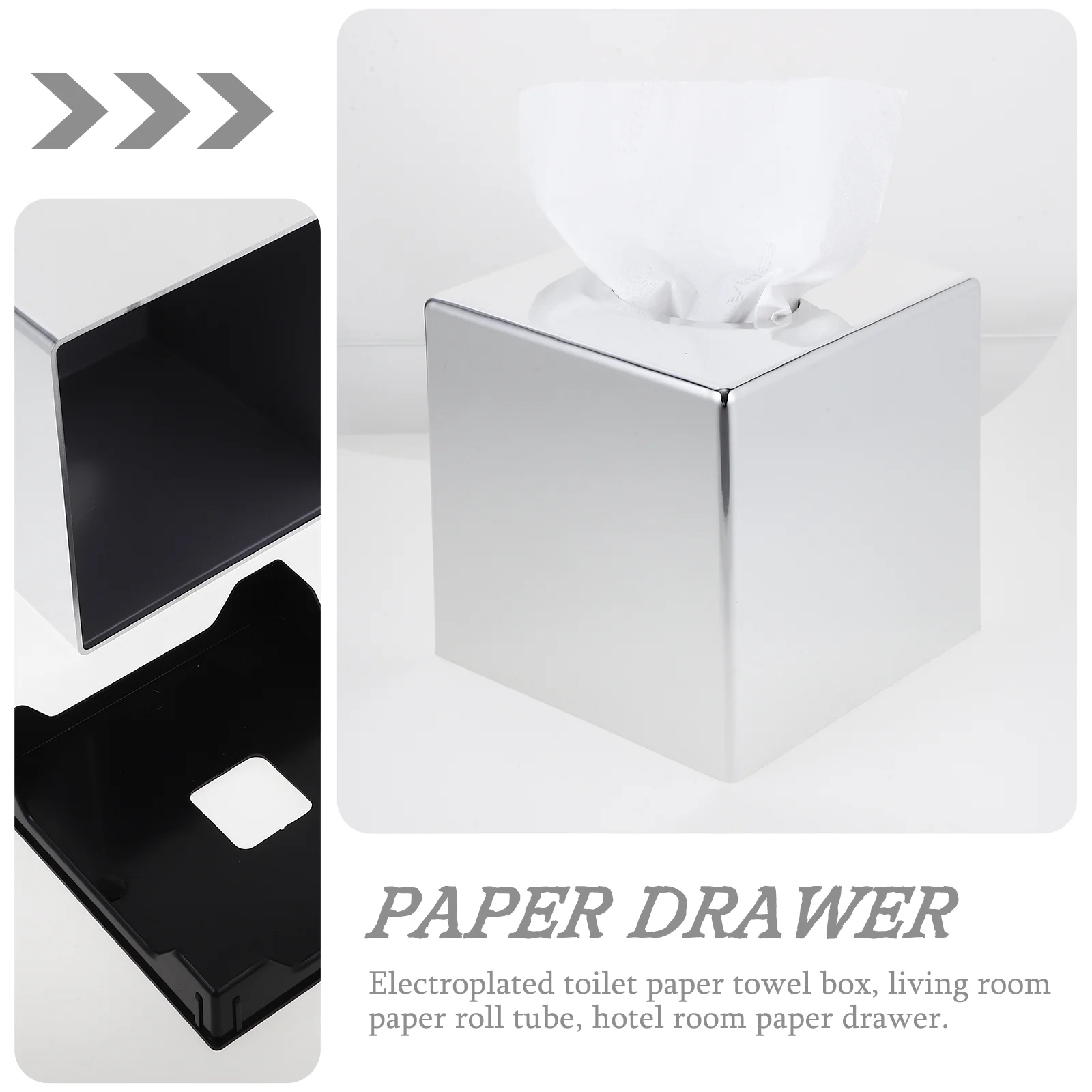 Square Tissue Box Holder Plastic Household Tissue Box Cover Rectangular Napkin Box Tissue Storage Box Paper Towel Holder Home 2