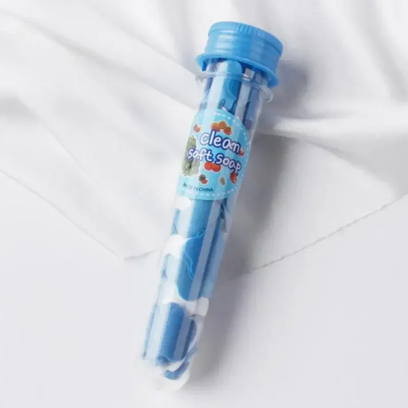 1 PCS Outside Mini Disposable Washing Hand Paper Soap Body Washing Bath Test Tube Confetti Foaming Flower Paper Soap For Kids disposable soap paper