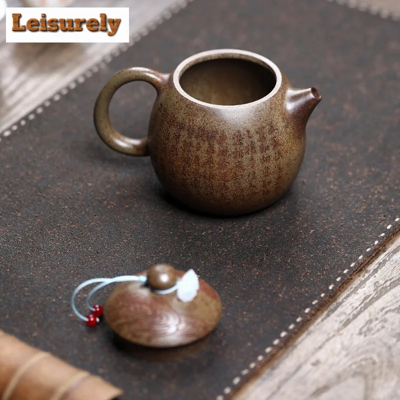 290ml Authentic Yixing Purple Clay Teapots Handmade Dragon Pattern Dragon Egg Pot Raw Ore Agilawood Mud Kettle Zisha Tea Set Cha