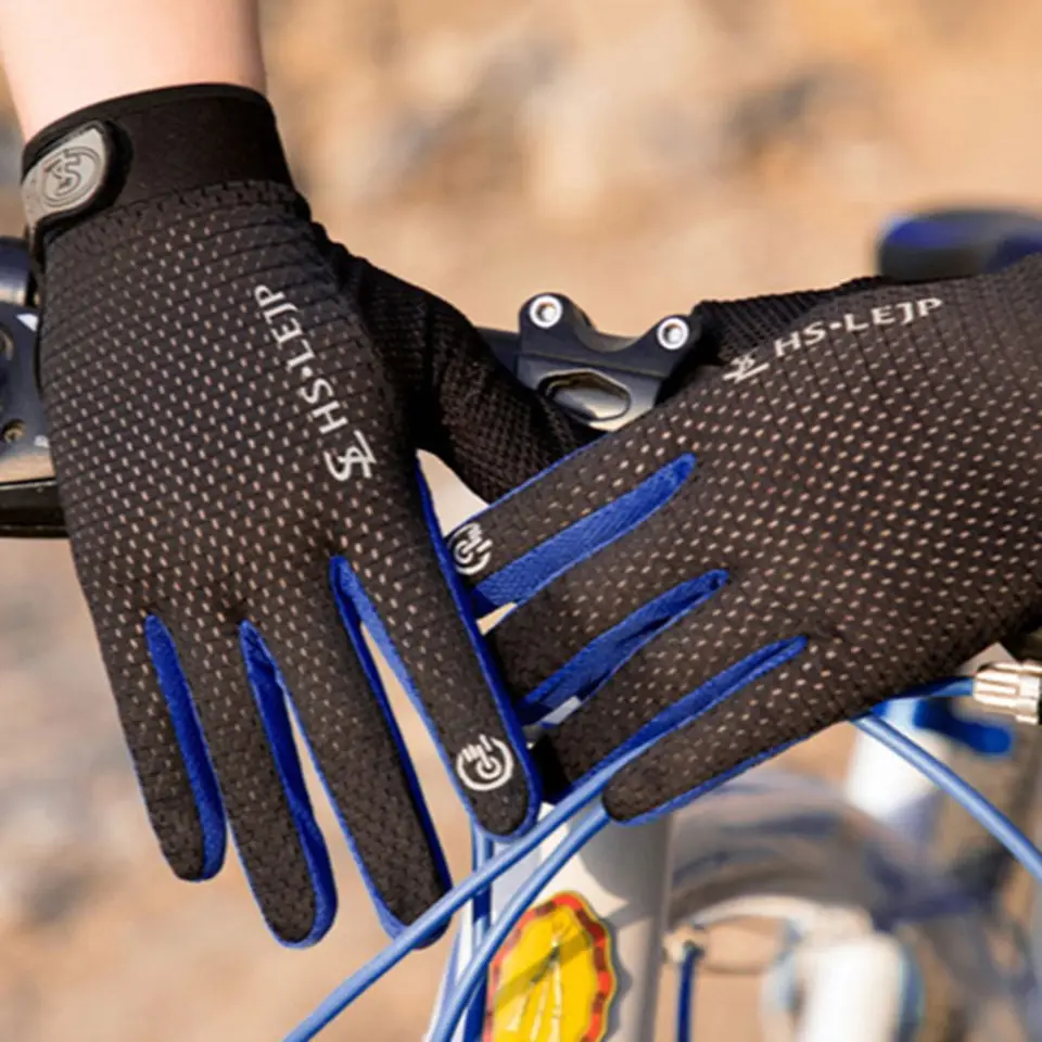 Guanti da bici in rete Full Finger Summer uomo guanti da ciclismo da donna Long Mtb Touchscreen guanti da bici da corsa traspiranti accessori  18