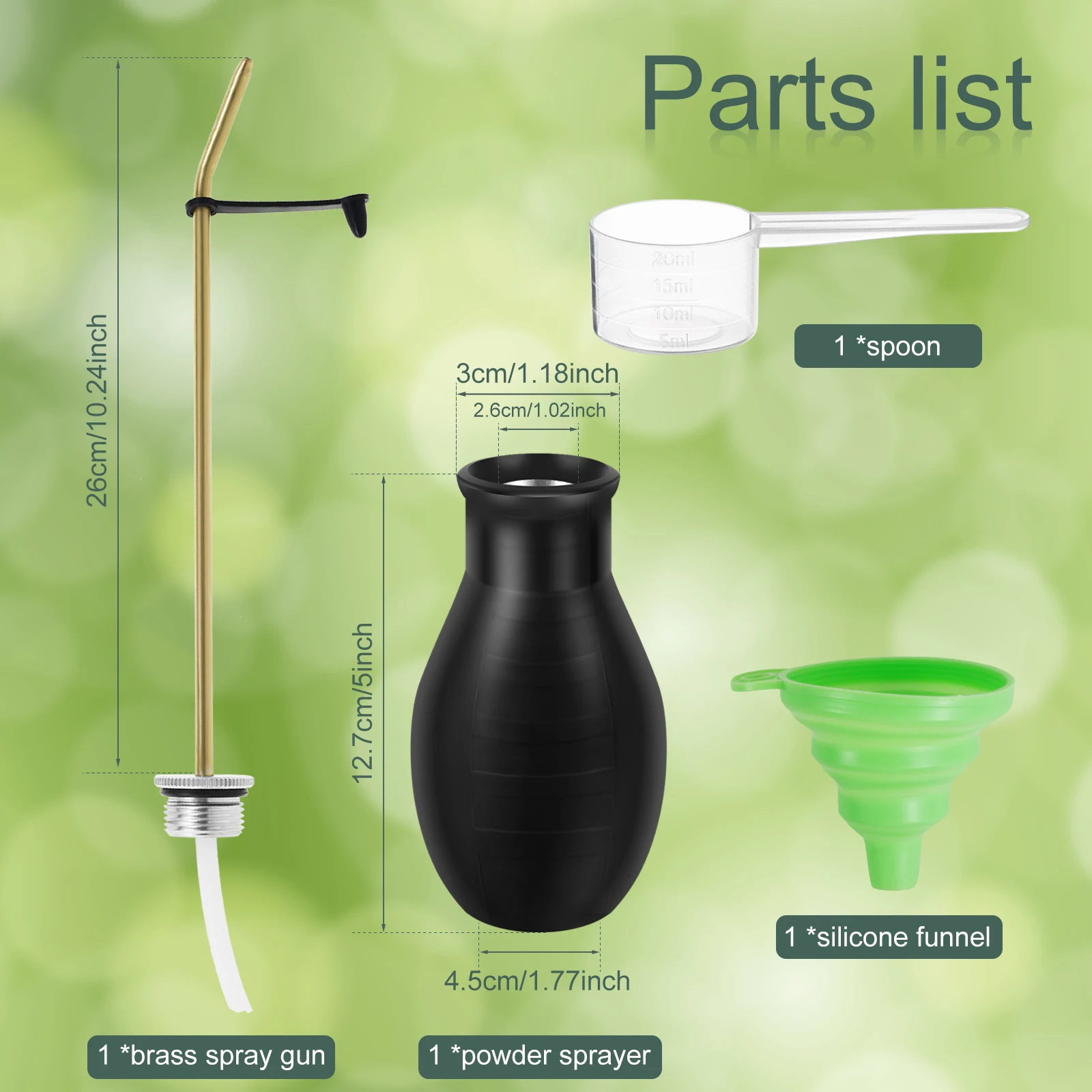 Diatomaceous Earth Duster Rubber Garden Powder Applicator Removable Bulb Duster Sprayer Practical Powder Duster for Professional