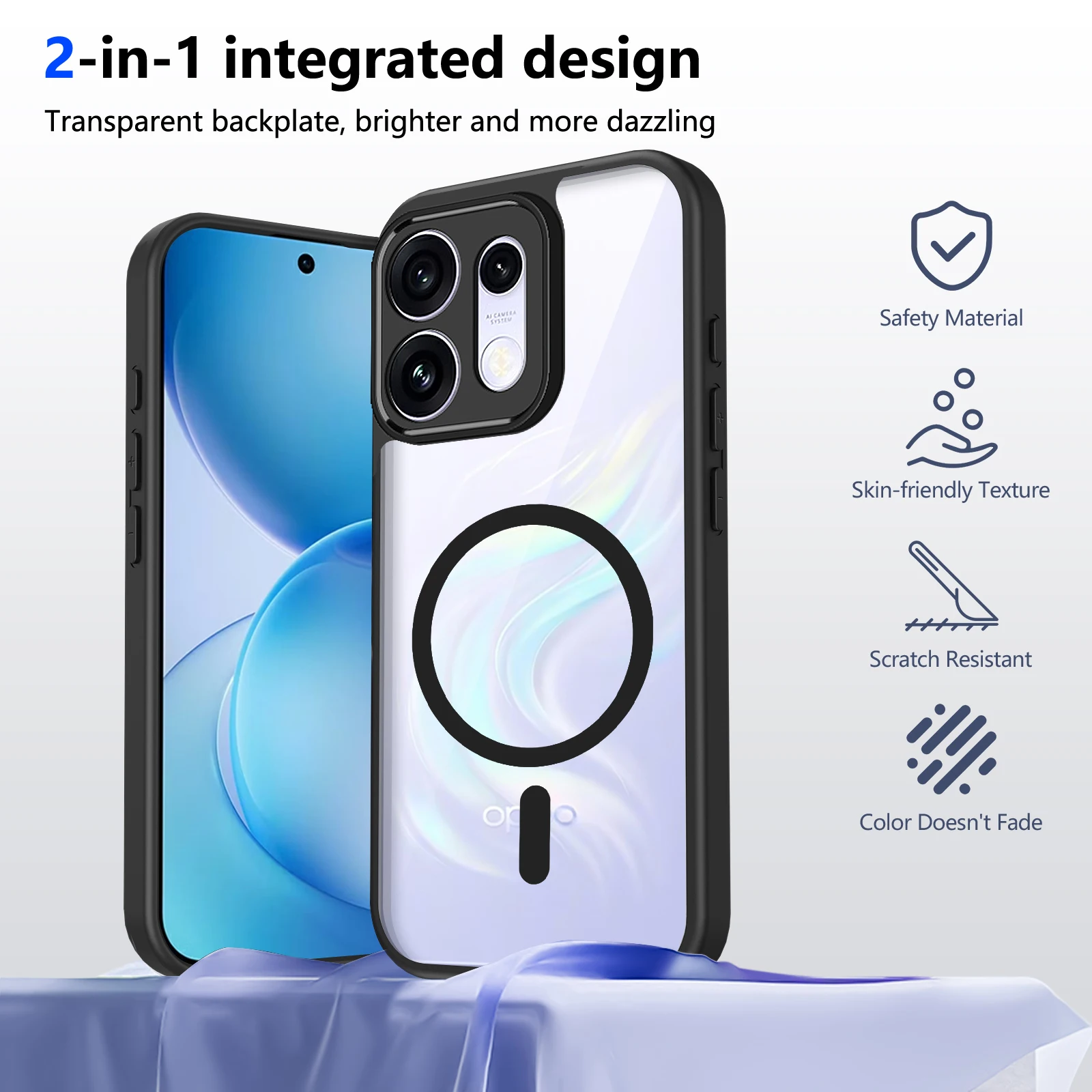 Wireless Charging Shockproof Transparent Anti-Scratch Phone Protective Cover