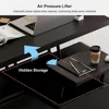 Lift-Top Coffee Table ,with Hidden Storage,with 4 Stools and Lockable Wheels , Multifunctional 3-in-1 Modern Coffee Table 5