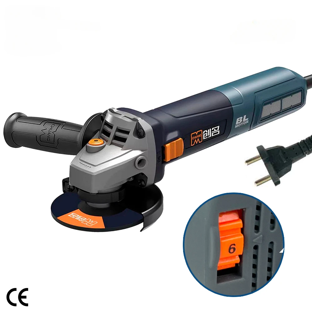 

88125 Series 125mm 5" 1300W Heavy Duty 220V AC Brushless Angle Grinder for Tile Stone Cutting 2024 Hot Sale