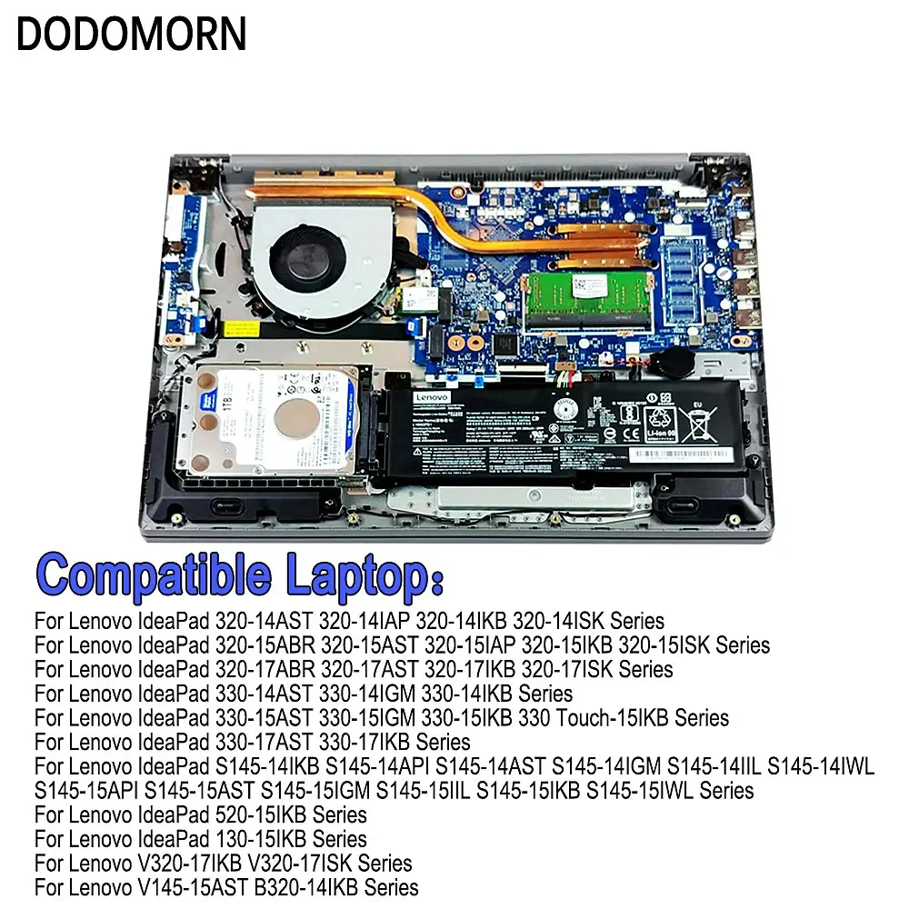 Dodomorn-bateria do Portátil para Lenovo Ideapad 320 S145 520 130 V320 v1 L17l2pf1 L17m2pb7 L16s2pb2 L16m2pb3 L16c2pb1 L16m2pb1 - Imagem 5