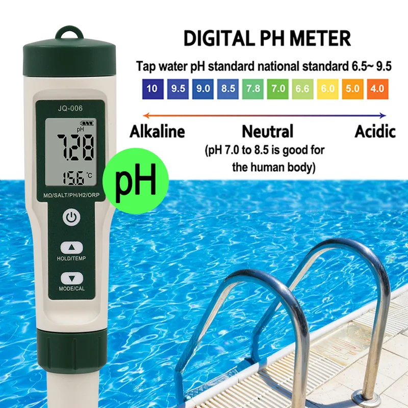10 in 1 Water Quality Testing Pen PH/TDS/EC/SALT/TEMP/S.G/ORP/H2/Fertile/Resistivity Tester for Pools Aquariums